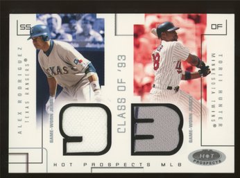 2003 FLEER '93 MLB HOT PROSPECTS ~ ALEX RODRIGUEZ, TORII HUNTER GAME-WORN PATCHES #'D/375