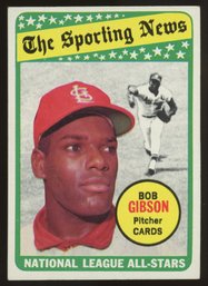1969 TOPPS BASEBALL N.L. ALL-STARS BOB GIBSON ~ THE SPORTING NEWS