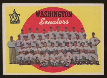 1959 Topps Baseball Washington Senators Team Checklist