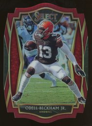 2020 Panini Select Premier Level Maroon Prizm Die-Cut Odell Beckham Jr #124