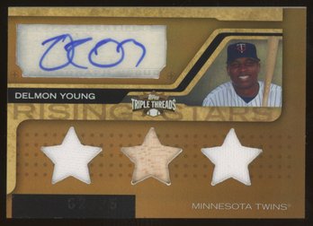 2008 Topps Triple Threads Gold DELMON YOUNG AUTO RELIC