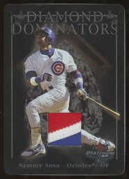 2005 FLEER DIAMOND DOMINATORS SAMMY SOSA GAME-WORN JERSEY PATCH #'D/30