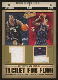 2003 FLEER TICKET FOR FOUR - WAGNER, MING, SPREWELL, CURRY GAME-USED JERSEY PATCHES