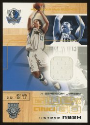 2002-03 FLEER HOT SHOTS STEVE NASH, DIRK NOWITZKI GAME-USED JERSEY PATCHES