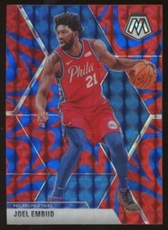 2019-20 PANINI MOSAIC JOEL EMBIID RED AND BLUE REACTIVE PRIZM