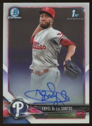 2018 BOWMAN CHROME ENYEL DE LOS SANTOS 1ST BOWMAN ROOKIE AUTOGRAPH