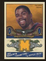 2011 Upper Deck Goodwin Champion Magic Johnson Game-used Patch Card