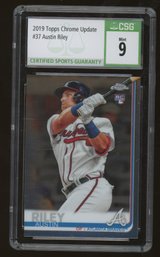 2019 TOPPS CHROME UPDATE AUSTIN RILEY ROOKIE ~ CSG MINT 9