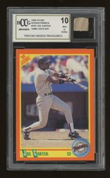 1990 SCORE ROOKIE/TRADED JOE CARTER GAME-USED BAT ~ BCCG GEM MT 10