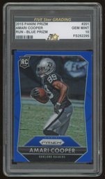 2015 PANINI PRIZM AMARI COOPER RUN-BLUE PRIZM ROOKIE ~ 5 STAR GEM MT 10