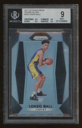 2017-18 PANINI PRIZM PRIZMS SILVER LONZO BALL ROOKIE ~ BECKETT MINT 9