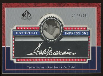 2003 UPPER DECK SP LEGENDARY CUTS TED WILLIAMS HISTORICAL IMPRESSIONS #'D/350