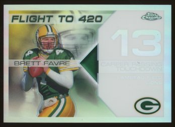 2008 Topps Chrome Flight To 420 White Refractor /100 Brett Favre Packers #309