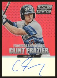 Clint Frazier 2013 Panini Prizm Draft Picks Red Prizms Refractor Auto #d /100