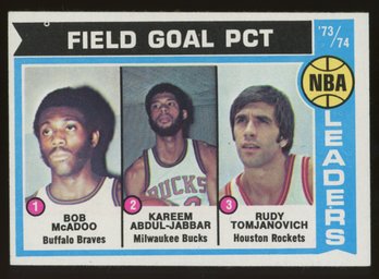 1974-75 Topps Bob McAdoo Kareem Abdul-Jabbar Rudy Tomjanovich #146 HOF ERROR BLANK BACK