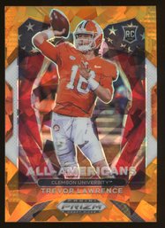 Trevor Lawrence 2021 Prizm Draft Picks All American RED Cracked Ice RC SP