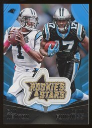 CAM NEWTON & DEVIN FUNCHESS 2015 Panini Rookies & Stars Embroidered Patch