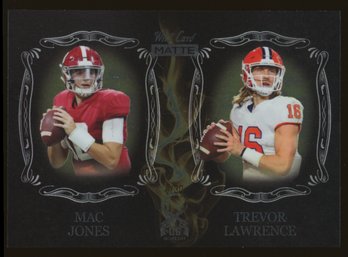 2021 Wild Card MATTE Black Dueling Guns - Silver Smoke Mac Jones Trevor Lawrence Rookie #'D/30