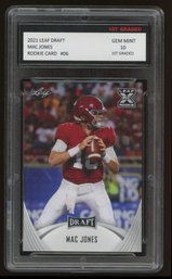 2021 LEAF DRAFT MAC JONES ROOKIE ~ 1ST GRADED GEM MT 10