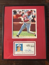 Pete Rose Signed Autographed First Day Issue Envelope Framed