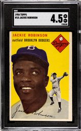 1954 TOPPS #10 JACKIE ROBINSON SGC 4.5 GRADED BASEBALL CARD