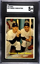 1957 Topps Baseball Yogi Berra Mickey Mantle #407