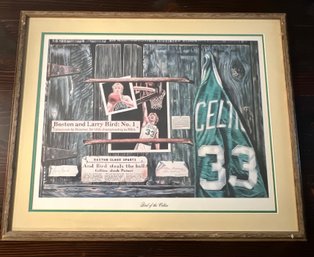 Larry Bird Autographed Limited Edition Allen Hackney Lithograph Hand Numbered Artist Signed