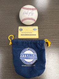 WADE BOGGS AUTOGRAPHED BASEBALL WITH STEINER COA