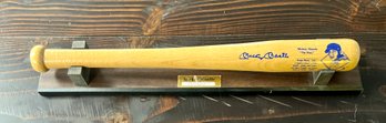 Small Scale  Mickey Mantle Bat With Display And Facsimile Auto