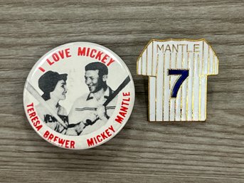 MICKEY MANTLE VINTAGE PIN LOT