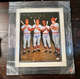 MLB The Big Red Machine Pete Rose JOE MORGAN JOHNNY BENCH TONY PEREZ AUTOGRAPHED FRAMED PHOTO