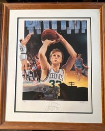 Larry Bird Autographed Signed Numbered Lithograph Framed With Psa COA