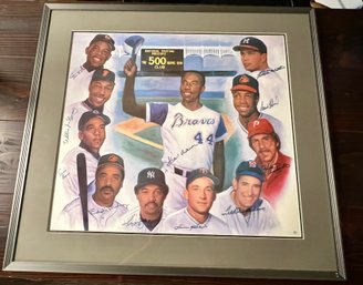 Autographed 500 Home Run Litho Signed By Mays Aaron Williams Schmidt Jackson MCCOVEY Other Hall Of Famers
