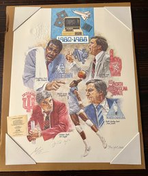 Patrick Ewing Autographed Limited Edition Lithograph Signed By Ewing /thompson/ Artist