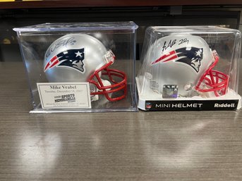 Mike Vrabel And Legarrett Blount Signed New England Patriots Mini Helmets