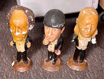 Three Stooges Complete Set Of Tall Statues