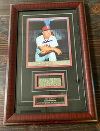 Don Zimmer Autographed Framed Photo With A Relic Piece Of Fenway Park