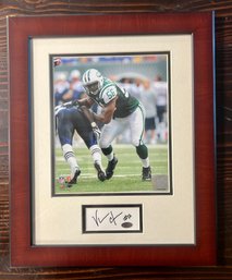 Vernon Gholston Signed Cut Autograph Framed With Photo