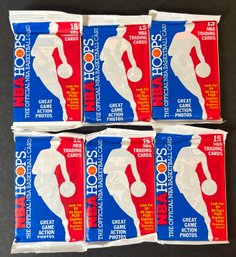 6 1989 NBA HOOPS CELLO BASKETBALL CARD PACKS