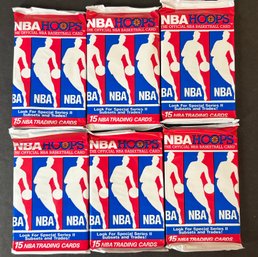 4 1990 NBA HOOPS CELLO BASKETBALL PACKS