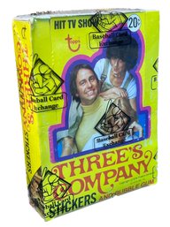 1978 TOPPS THREE'S COMPANY TRADING CARD BOX WITH 36 PACKS FACTORY SEALED BBCE