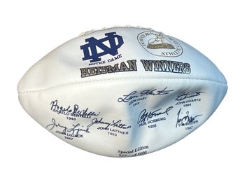 AUTOGRAPHED NOTRE DAME LIMITED EDITION HEISMAN WINNERS AUTOGRAPHED FOOTBALL /5000