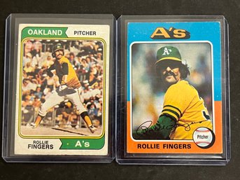 1974 & 1975 ROLLIE FINGERS BASEBALL CARD LOT