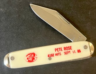 1985 PETE ROSE KNIFE 4192 HITS REDS BASEBALL
