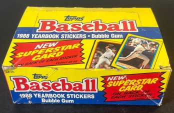 1988 TOPPS STICKERS PARTIAL BOX 42 PACKS BASEBALL CARD