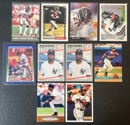 DEION SANDERS BASEBALL & FOOTBALL CARD LOT