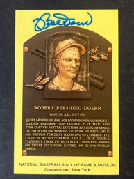 BASEBALL HOF AUTO BOBBY DOER BASEBALL PLAQUE CARD