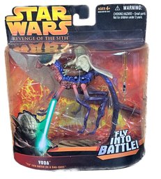 STAR WARS EPISODE III (REVENGE OF THE SITH) - HASBRO - YODA & CAN-CELL (FLY INTO BATTLE)