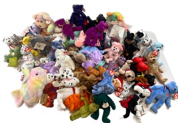 HUGE LOT OF BEANIE BABIES & DISNEY PLUSH (65 PIECES) (PICKUP ONLY)