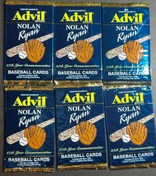 Nolan Ryan Advil Baseball Packs Lot Of 6